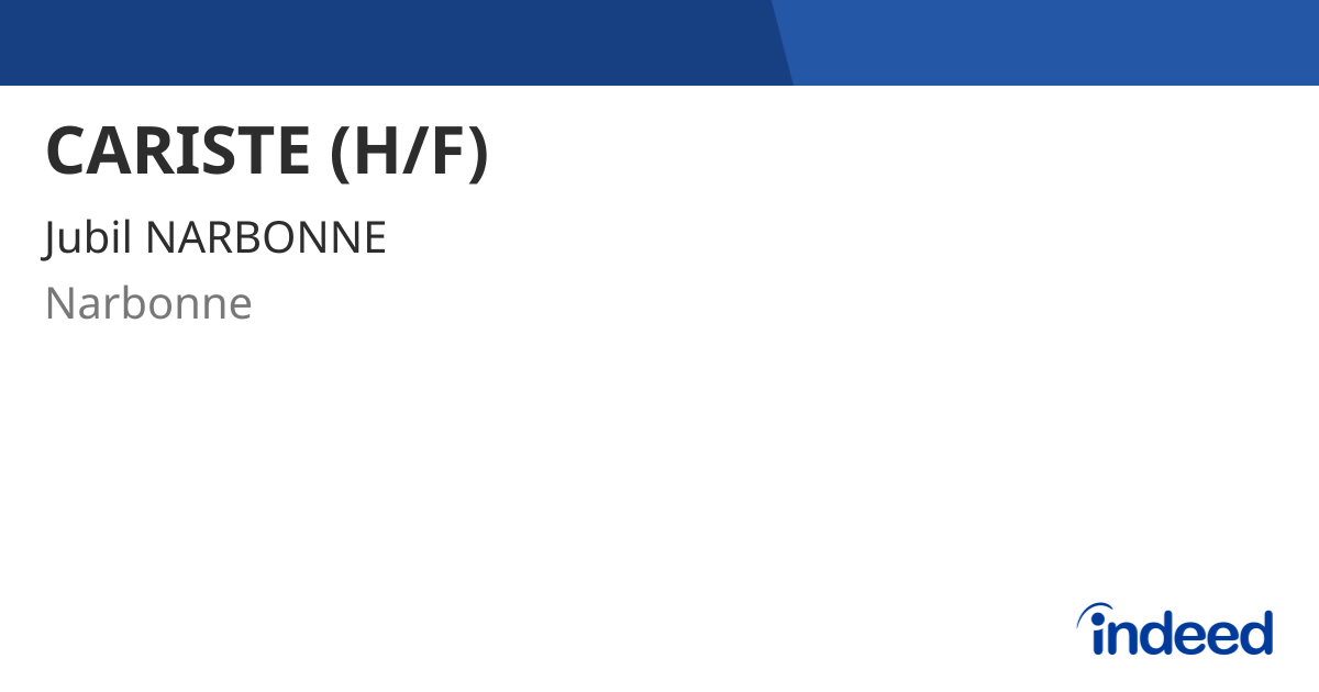 CARISTE (H/F) - 11100 Narbonne - Indeed.com