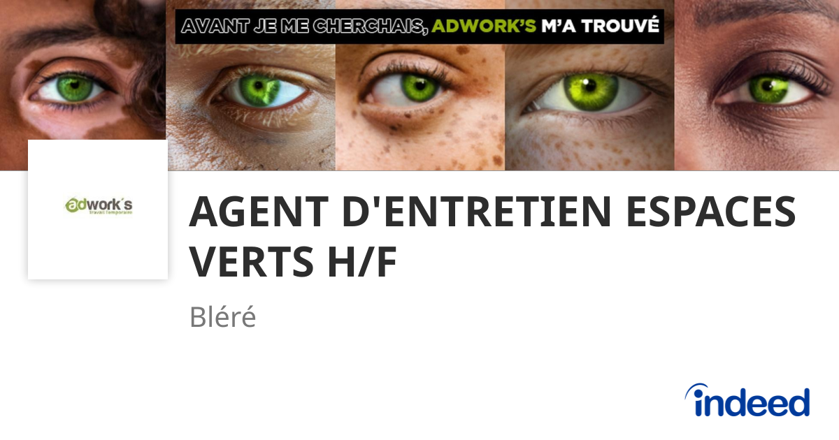 AGENT D'ENTRETIEN ESPACES VERTS H/F - 37150 Bléré - Indeed.com