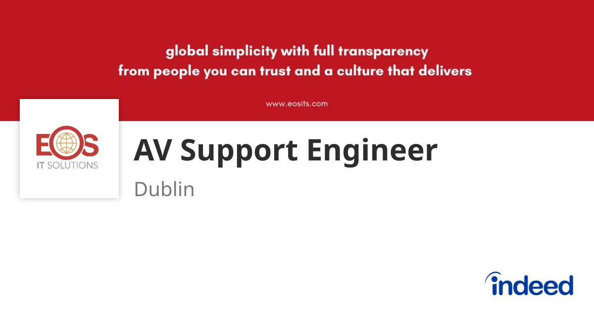 AV Support Engineer - Dublin, County Dublin - Indeed.com