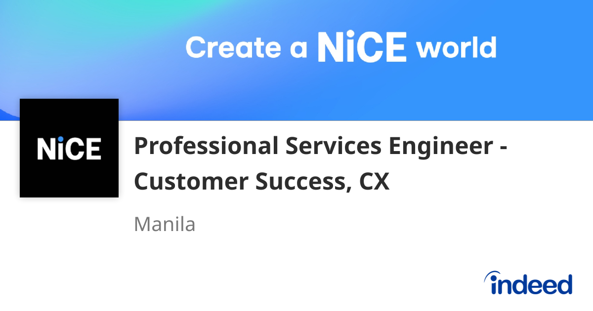 Professional Services Engineer - Customer Success, CX - Manila - Indeed.com
