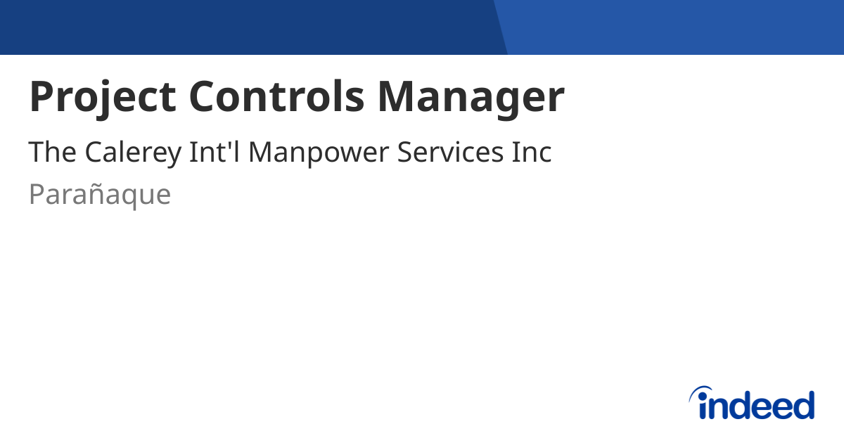 Project Controls Manager Para aque Indeed project-controls-manager-para-aque-indeed