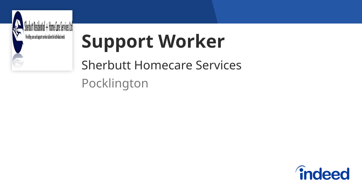 Support Worker - Pocklington YO42 2DX - Indeed.com