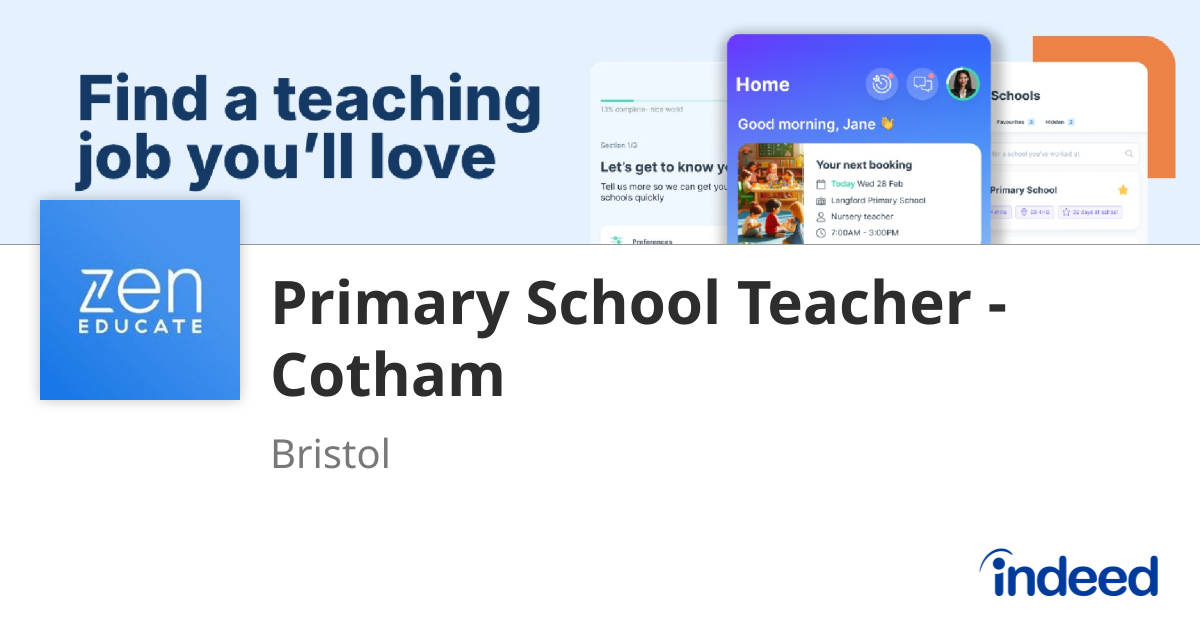 Primary School Teacher - Cotham - Bristol - Indeed.com