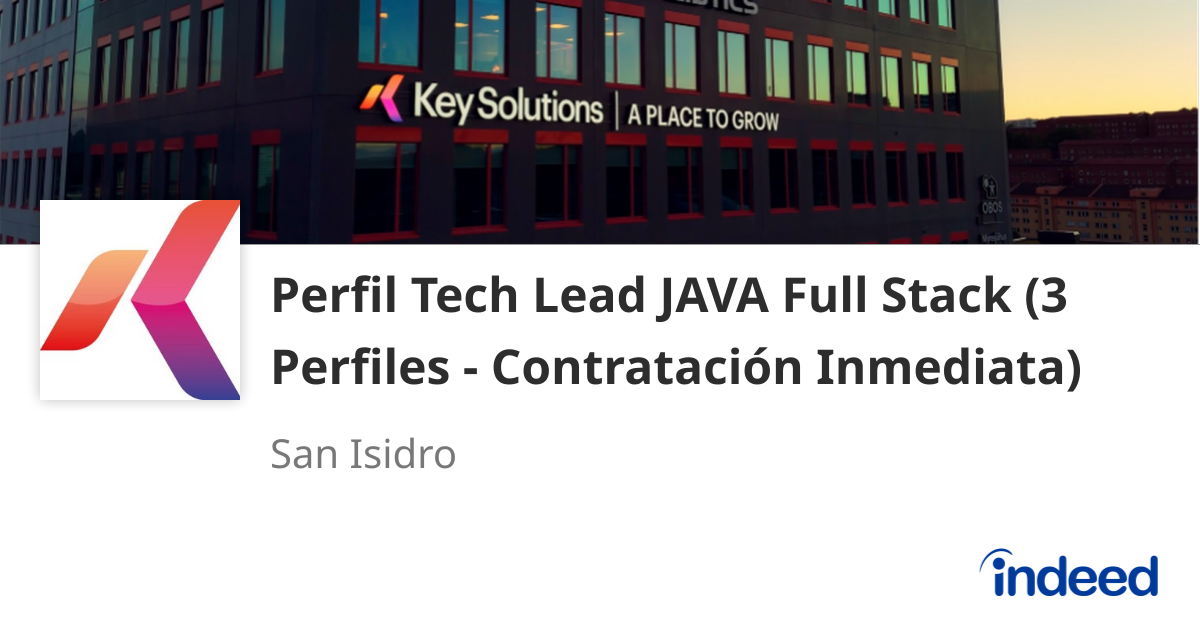 Perfil Tech Lead JAVA Full Stack (3 Perfiles - Contratación Inmediata ...