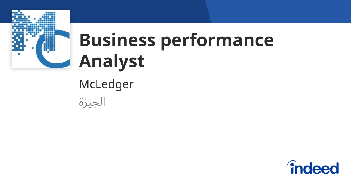 Business performance Analyst - الجيزة - Indeed.com