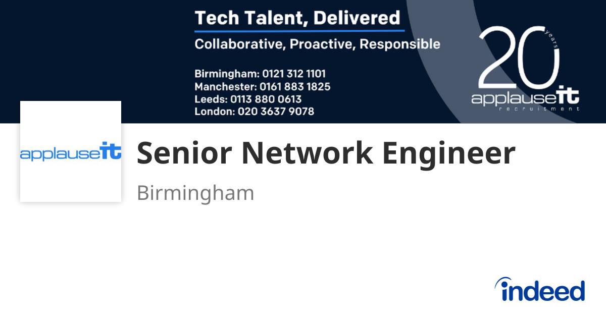 Senior Network Engineer - Birmingham B37 7HB - Indeed.com