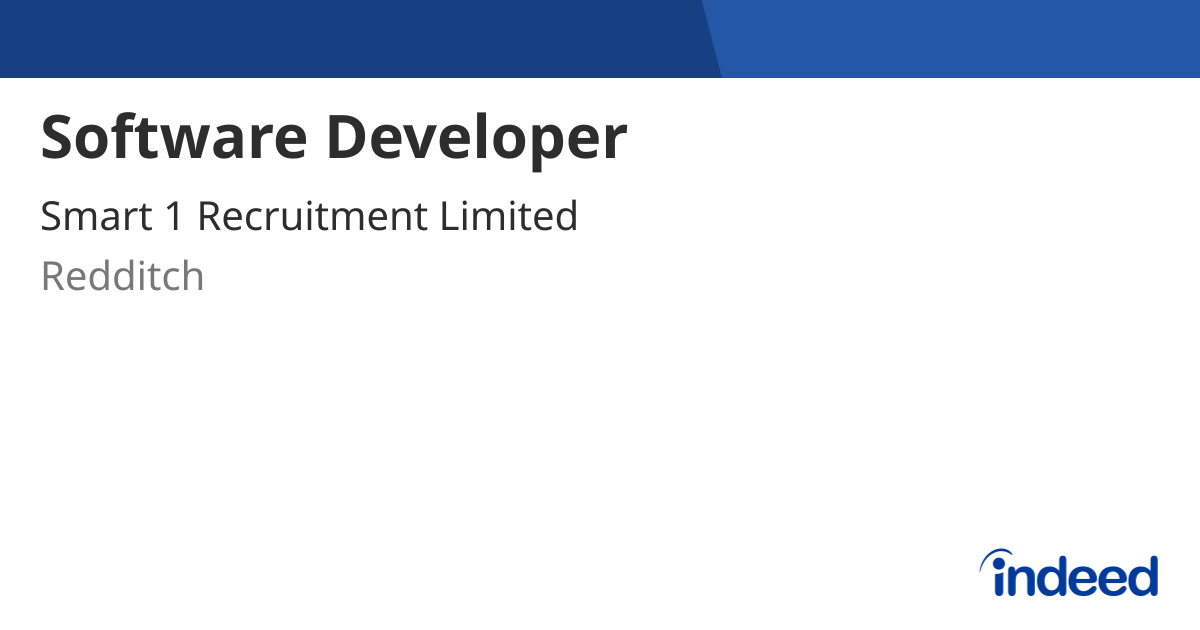 Software Developer - Redditch - Indeed.com