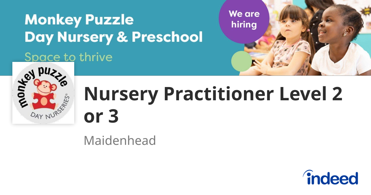 Nursery Practitioner Level 2 or 3 - Maidenhead SL6 1ES - Indeed.com