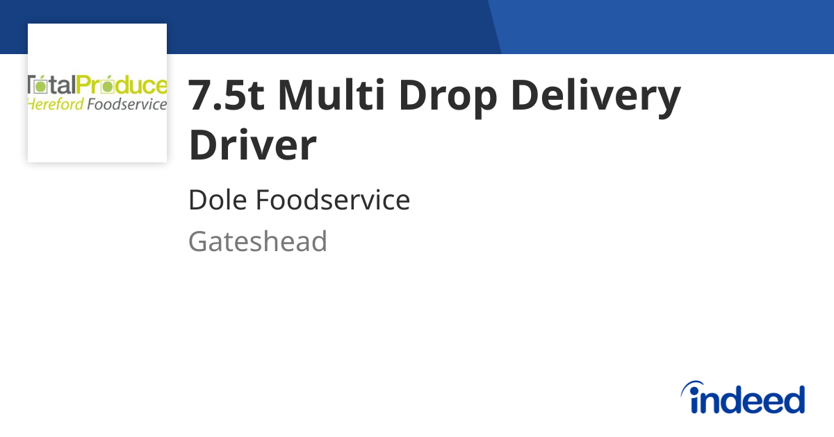 7.5t Multi Drop Delivery Driver - Gateshead NE11 0RW - Indeed.com