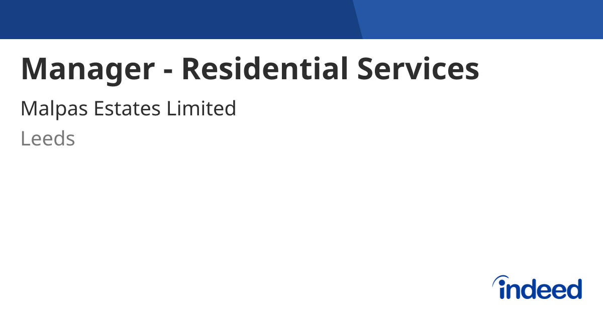 Photo inspiration: Manager Residential Services Leeds Photo Inspiration