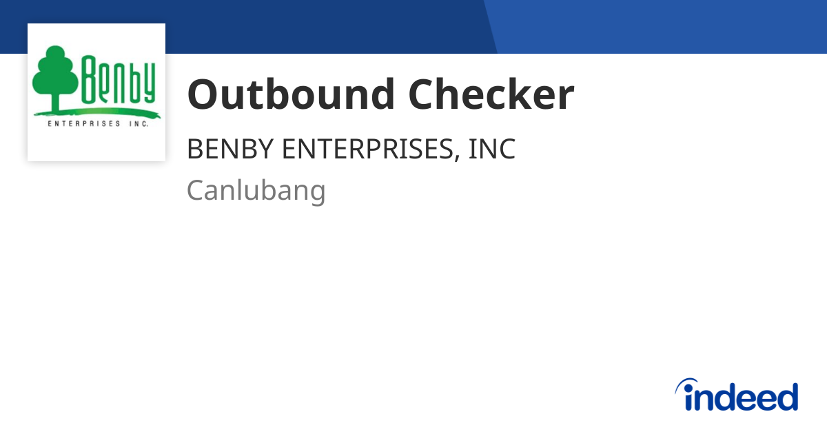 Outbound Checker - Canlubang 4028 04A - Indeed.com