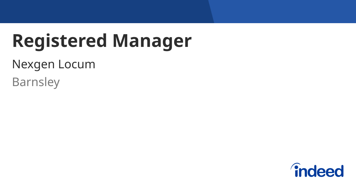 registered-manager-barnsley-indeed
