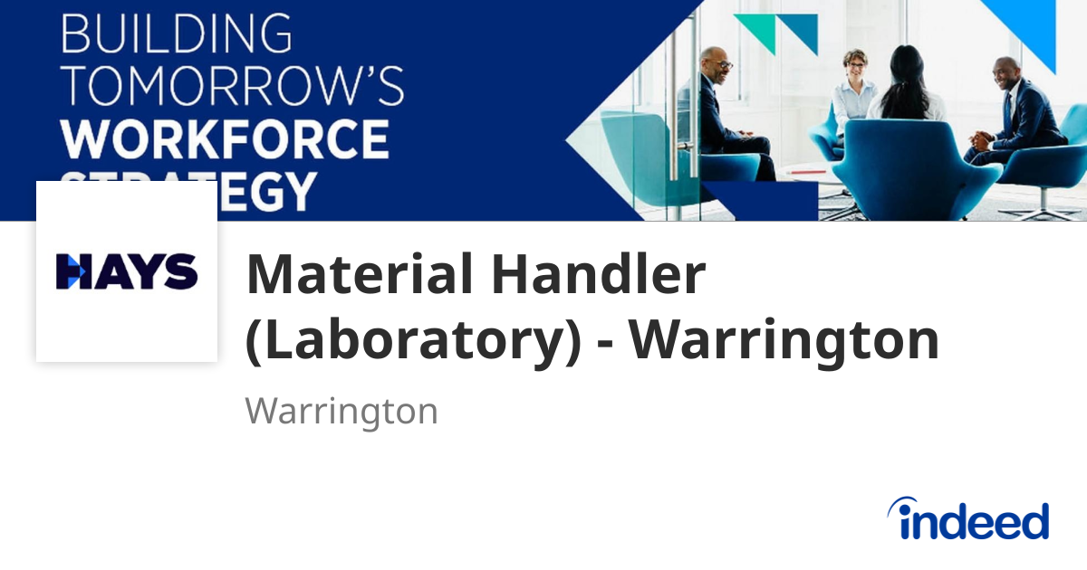 Material Handler (Laboratory) - Warrington - Warrington - Indeed.com