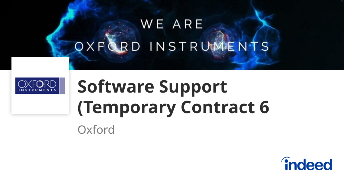 Software Support (Temporary Contract 6 Months) - Oxford - Indeed.com