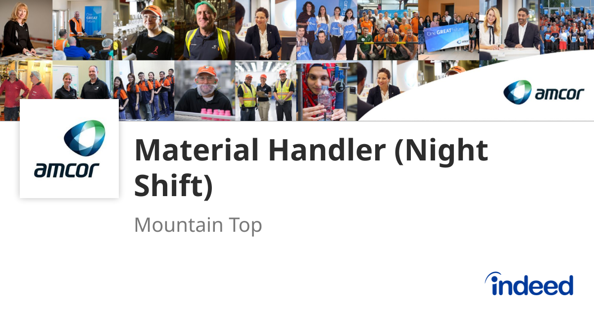 madras bogstaveligt talt Udled Material Handler (Night Shift) - Mountain Top, PA - Indeed.com