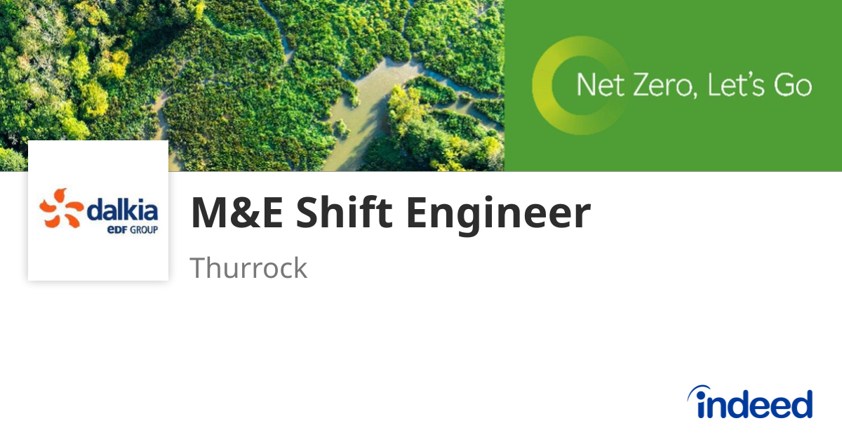 Shift Engineer Sign M&E Shift Engineer - Thurrock - Indeed.com