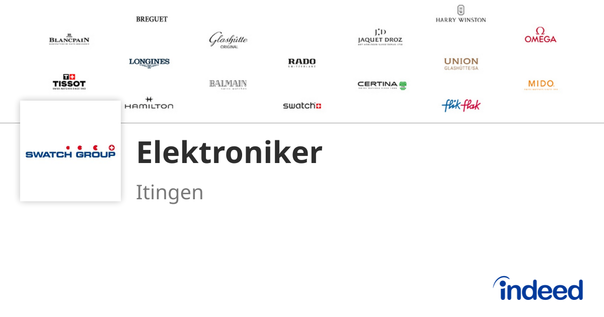 Elektroniker - 4452 Itingen, BL - Indeed.com