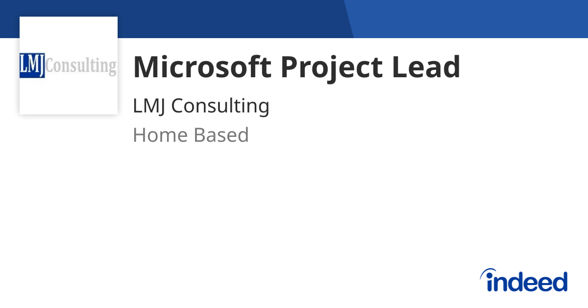 Microsoft Project Lead - Home Based - Indeed.com