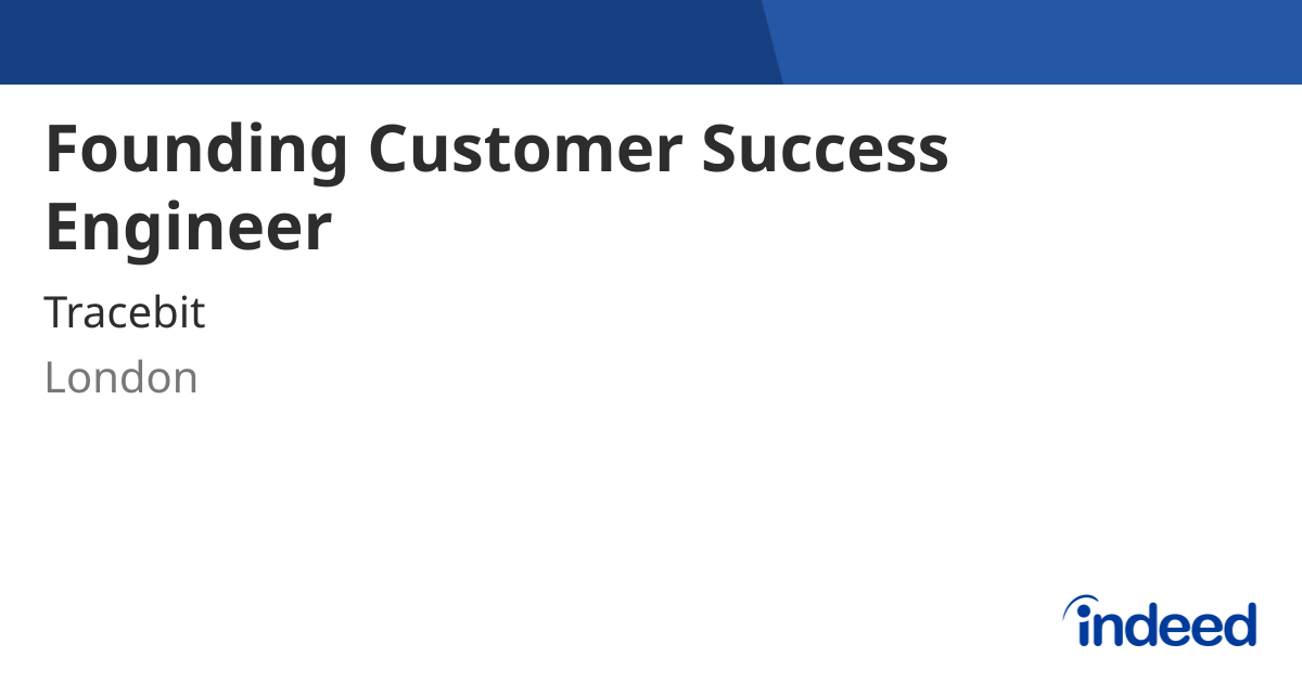 Customer Engineering Lead - London - Indeed.com