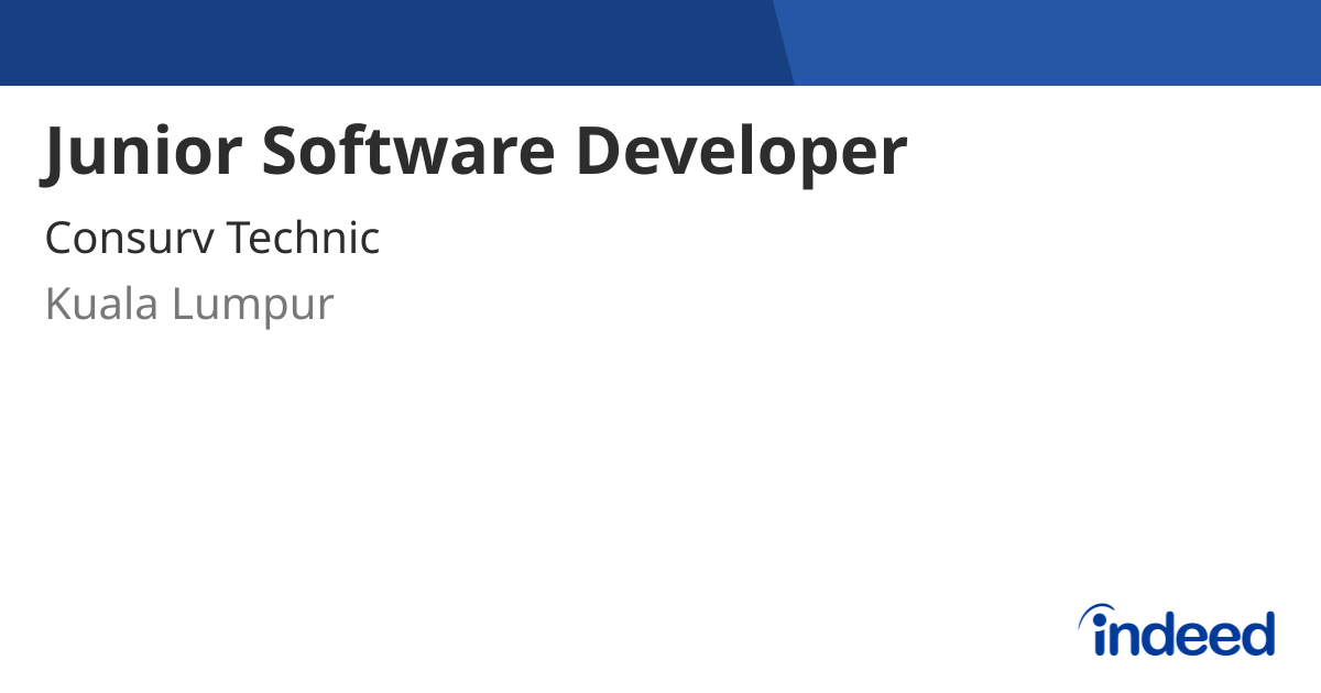 Junior Software Developer - Kuala Lumpur - Indeed.com