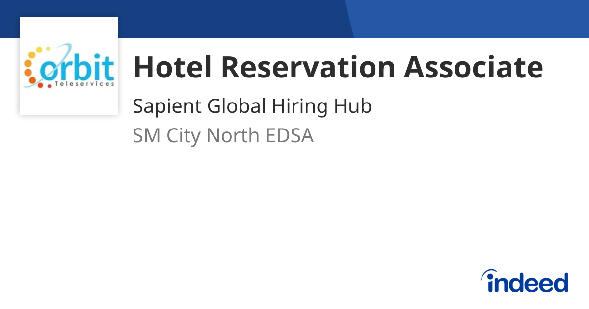 Hotel Reservation Associate - SM City North EDSA - Indeed.com