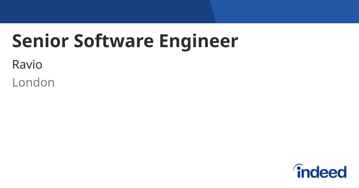 Senior Software Engineer - London - Indeed.com