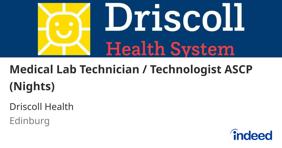 Medical Lab Technician / Technologist ASCP (Nights)