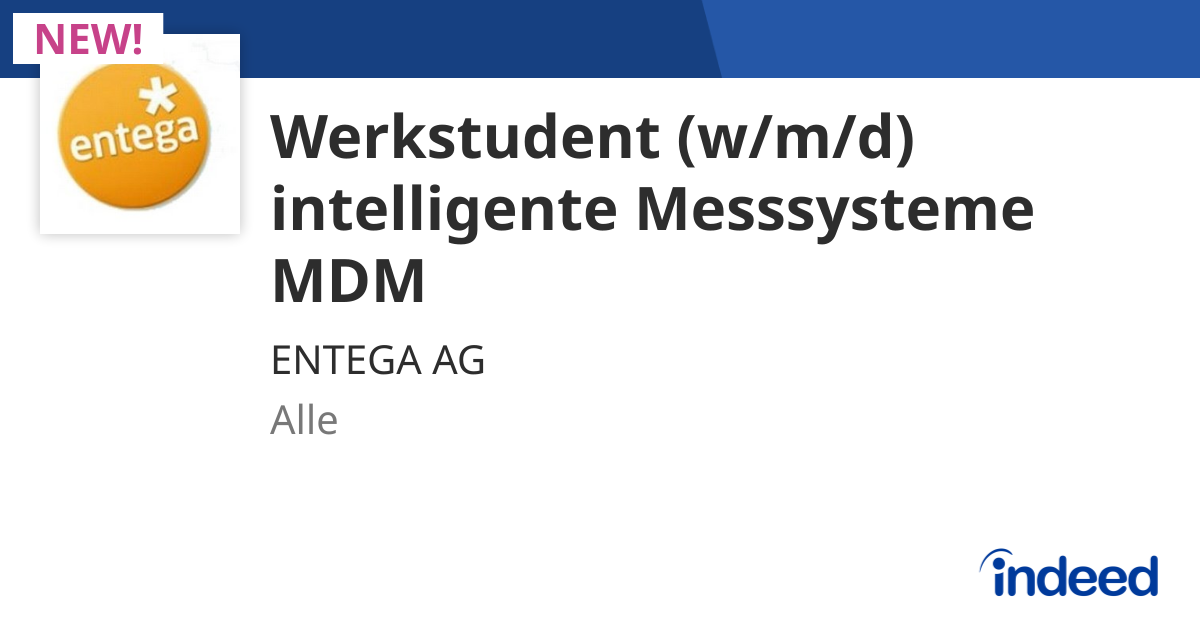 Werkstudent (w/m/d) intelligente Messsysteme MDM - Alle, JU - Indeed.com