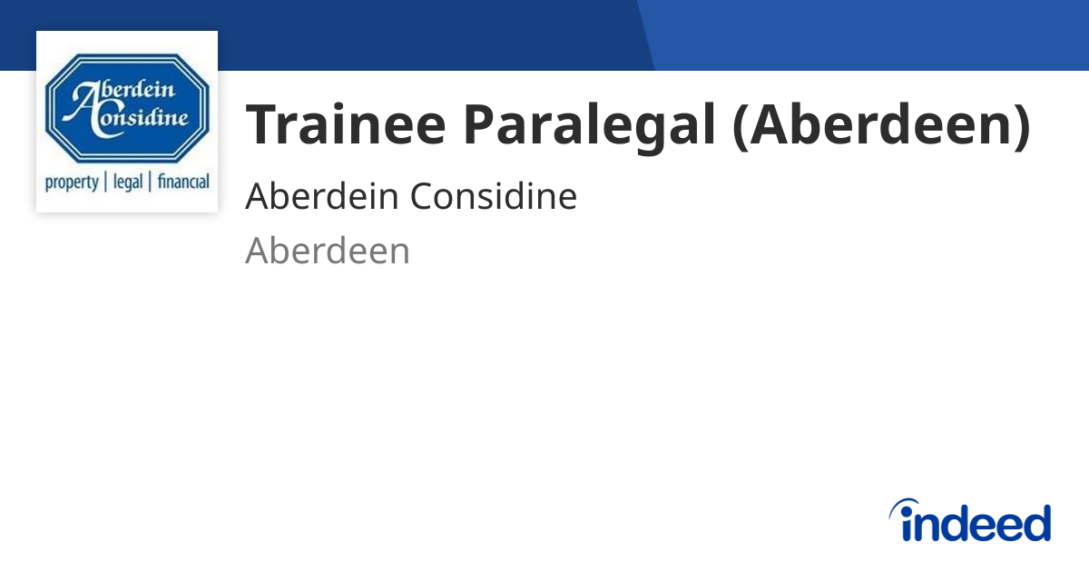Trainee Paralegal (Aberdeen) - Aberdeen - Indeed.com
