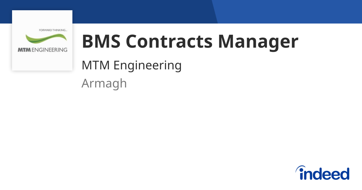 BMS Contracts Manager - Armagh - Indeed.com