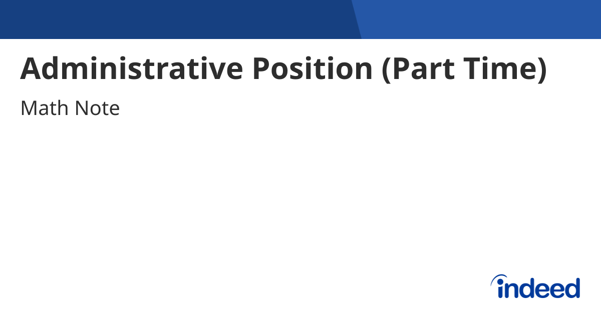 Administrative Position (Part Time) - Singapore - Indeed.com