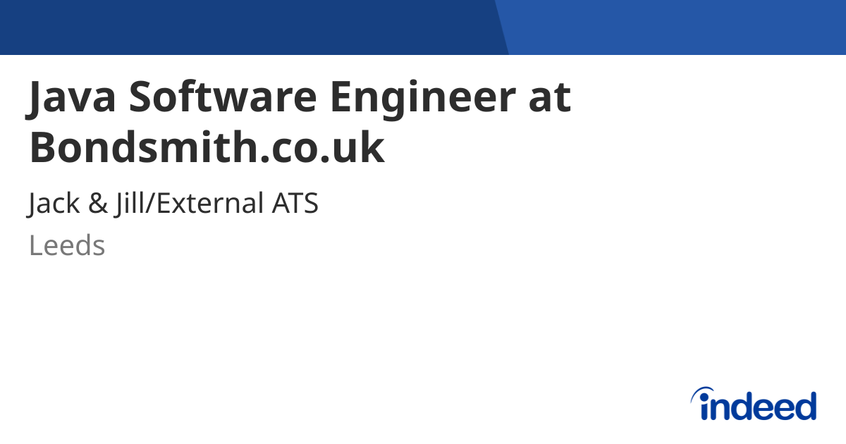 Java Software Engineer at Bondsmith.co.uk - London - Indeed.com