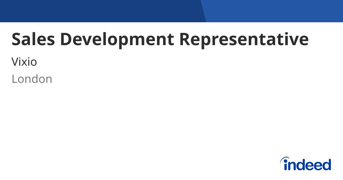 Sales Development Representative - London - Indeed.com