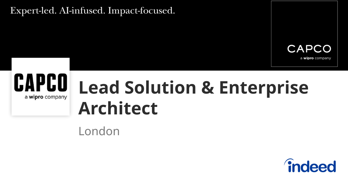 Lead Solution & Enterprise Architect - London - Indeed.com