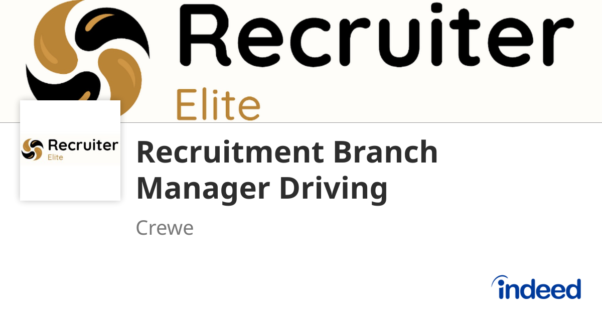 Feeff Recruitment Branch Manager Driving - Crewe - Indeed.com