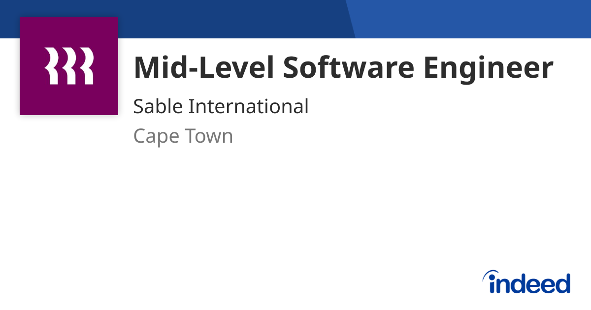 Mid-Level Software Engineer - Cape Town, Western Cape 7708 - Indeed.com