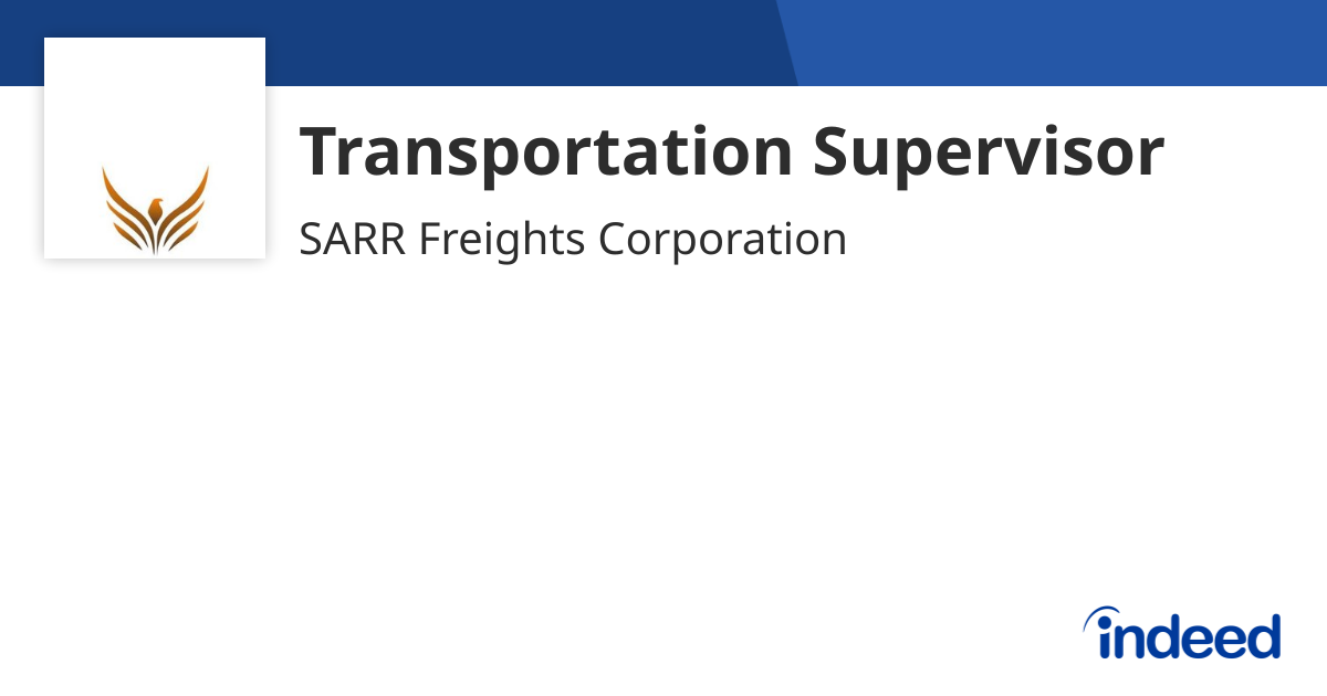 Transportation Supervisor - Mumbai, Maharashtra - Indeed.com
