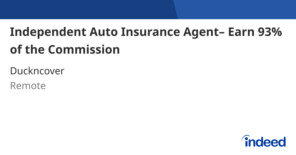 Non-Life Insurance Agent 93% of the Commission Guaranteed - Work from ...