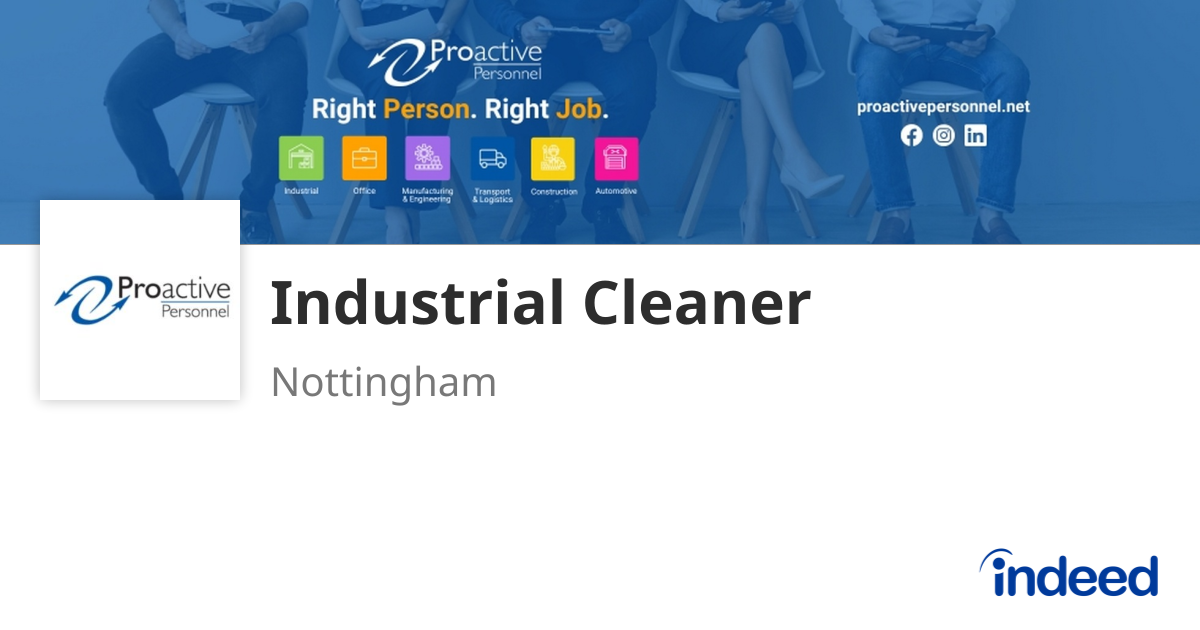 Industrial Cleaner - Nottingham - Indeed.com
