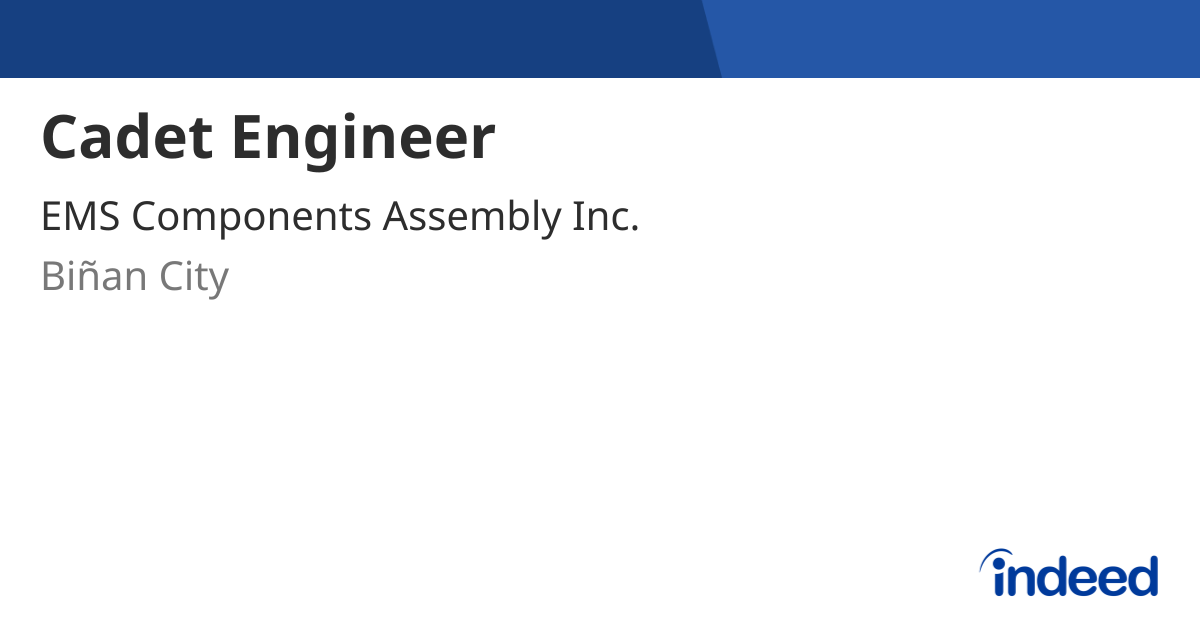 Cadet Engineer - Biñan City - Indeed.com