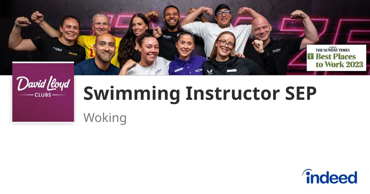 Swimming Instructor SEP - Woking GU22 9PF - Indeed.com