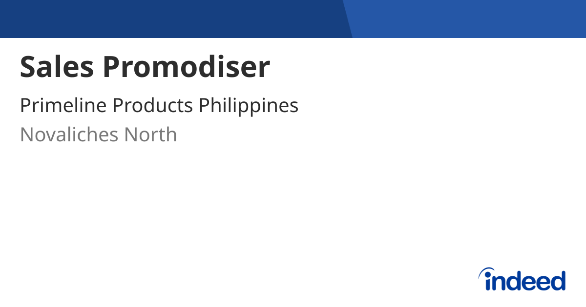 Sales Promodiser - Novaliches North - Indeed.com