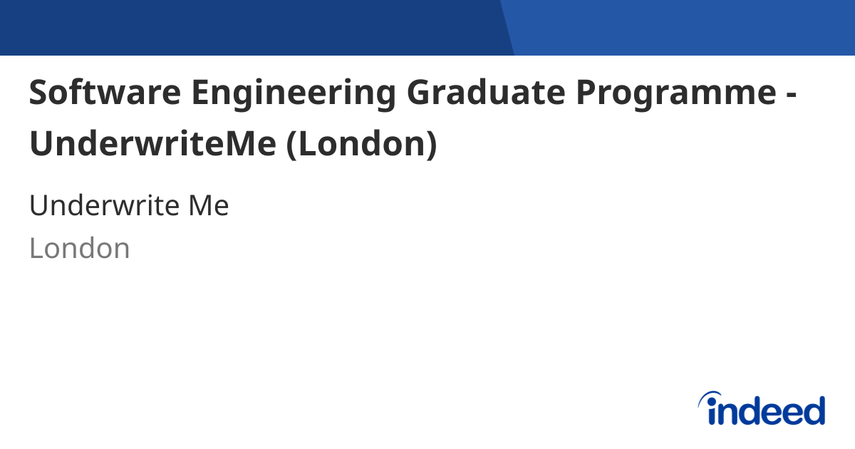 Software Engineering Graduate Programme - UnderwriteMe (London ...