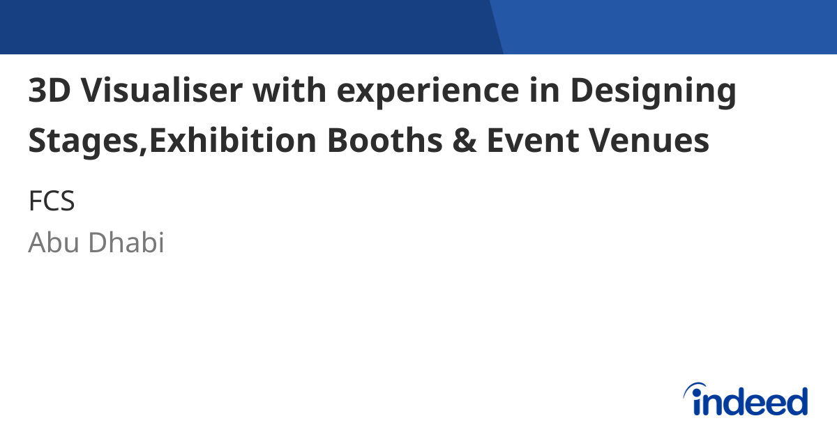 3D Visualiser with experience in Designing Stages & Event Venues - Abu ...