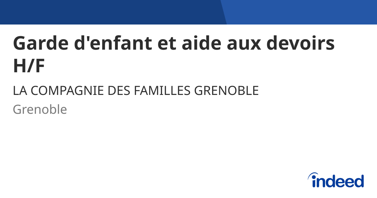 Garde d'enfant et aide aux devoirs H/F 38000 Grenoble — free download