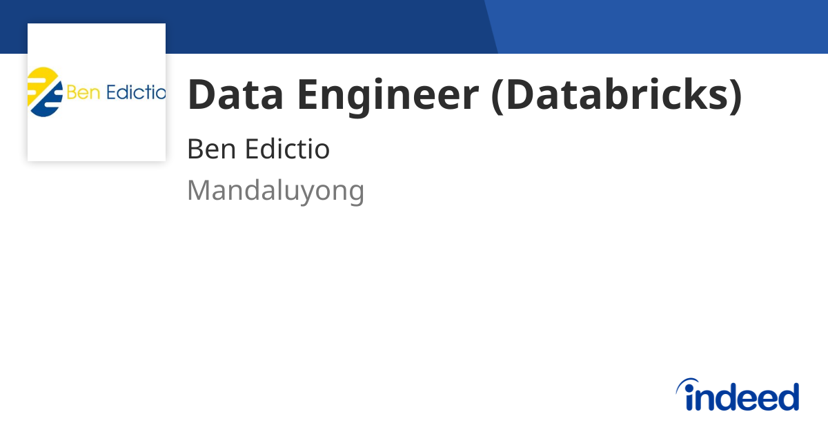 Data Engineer (Databricks) - Mandaluyong - Indeed.com