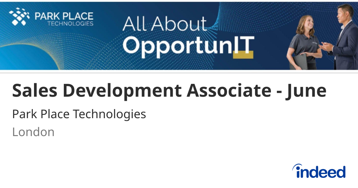 Associate Development Corp Sales Development Associate - June - London SE10 0ER - Indeed.com