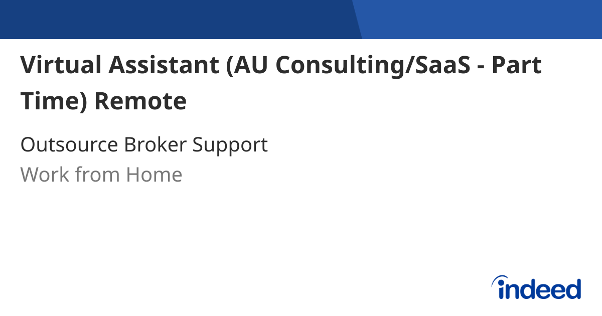 Virtual Assistant AU Consulting SaaS Part Time Remote Work From virtual-assistant-au-consulting-saas-part-time-remote-work-from
