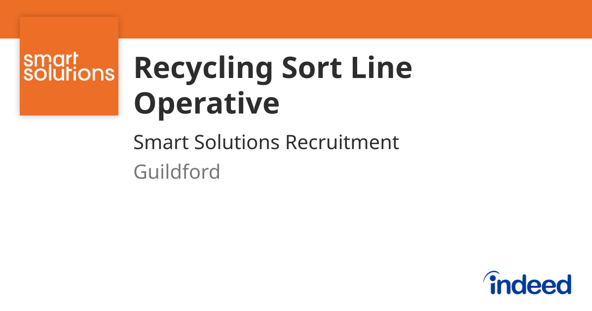 Recycling Sort Line Operative - Guildford GU1 - Indeed.com