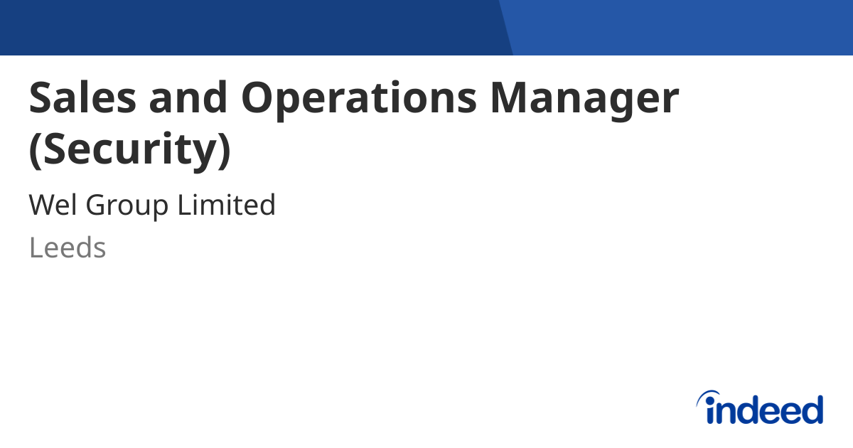 sales-and-operations-manager-leeds-indeed